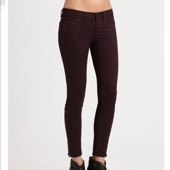 RAG & BONE DEVI SIDE LEG ZIP SKINNY JEANS SIZE 27 - Picture 3 of 12